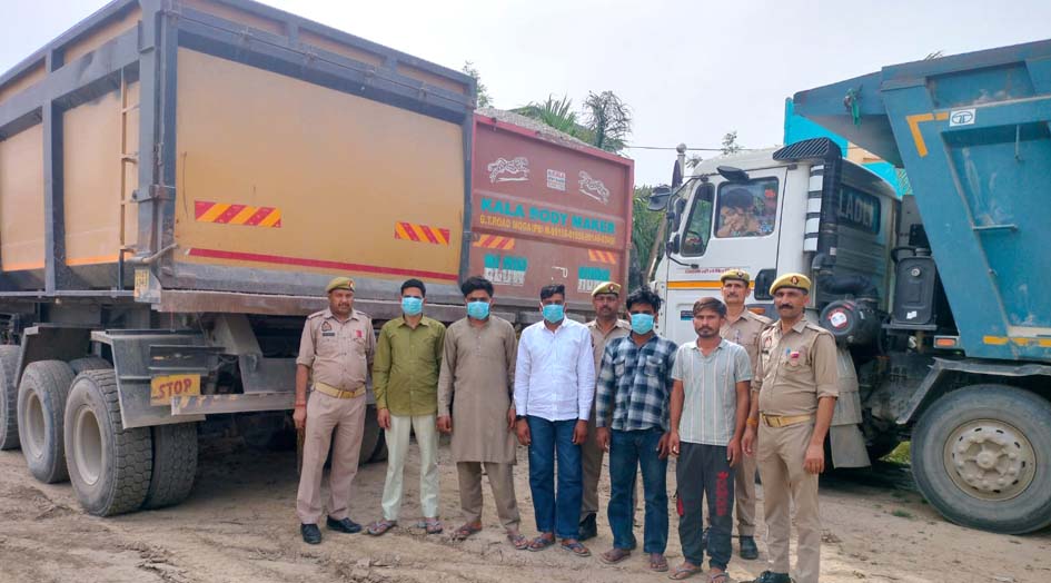 Three trucks carrying illegal mining material seized, five accused involved in the dispute arrested