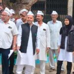 Aam Aadmi Party protested against inflation and sent a memorandum to the President.