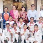 Girls of Upper Primary School hoisted the flag in cricket