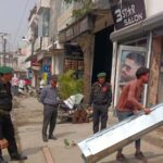 The Municipal Corporation removed encroachments from 50 shops and also collected fines.