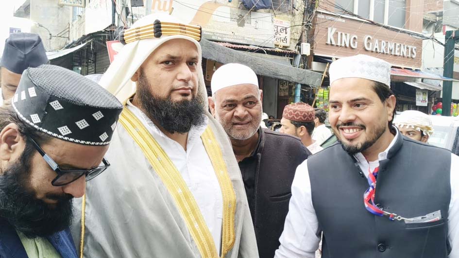Prayers for peace were offered amidst the pouring rain on the fifth Friday of Ramadan.