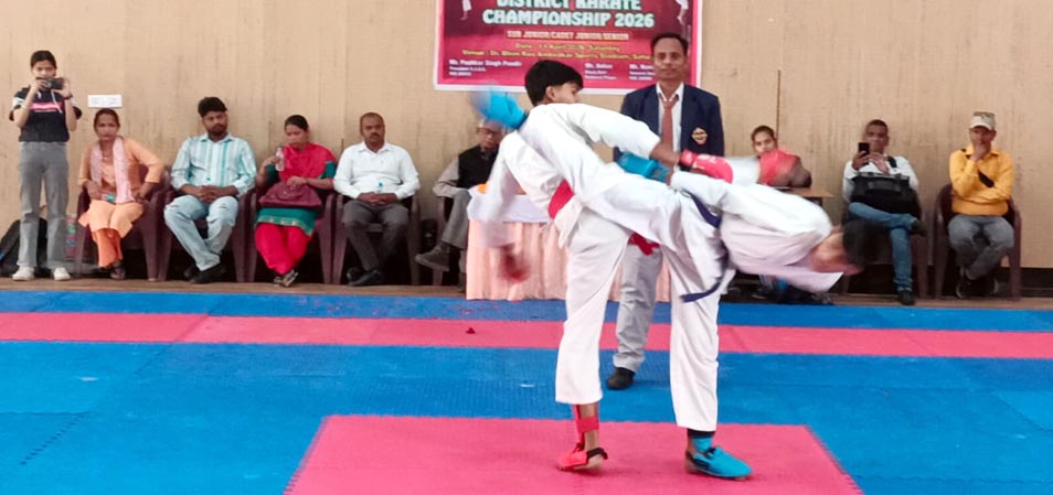 Players showed their strength in the district karate championship.