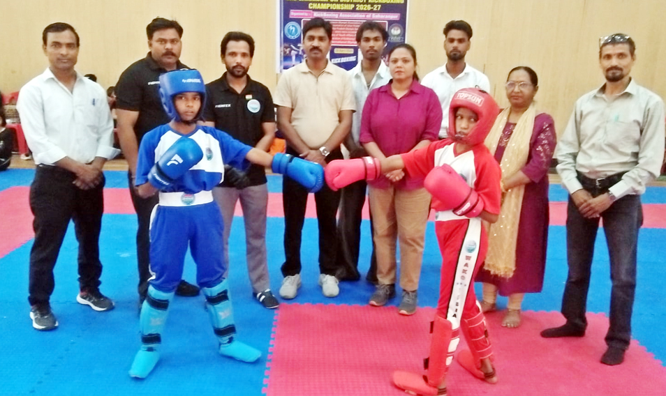 Players won medals and hoisted the flag in the district level kick boxing competition.