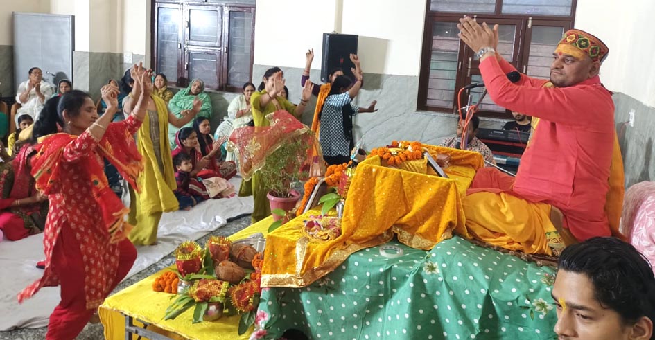 A wave of devotion surged on the third day of the Srimad Bhagwat Katha.