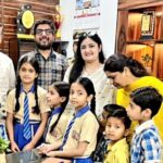 Children presented saplings to the DM on World Earth Day