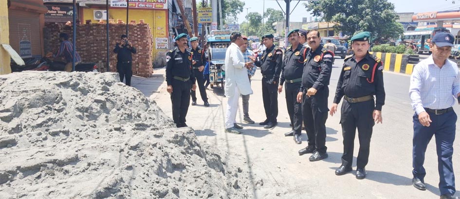 Municipal Corporation bulldozers operated on Numaish Camp and Behat Road, removing encroachments from dozens of shops.