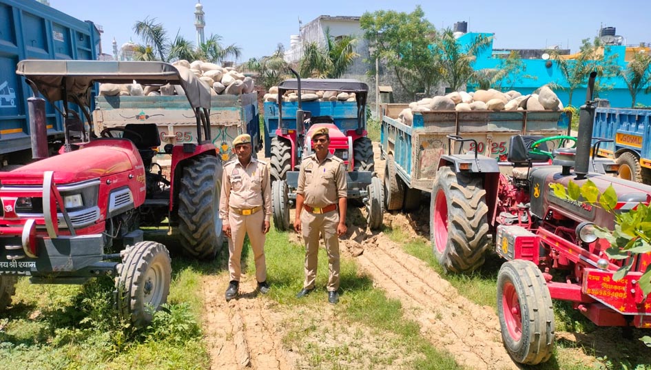 Chilkana police crack down on illegal mining, seize 3 tractor-trolleys