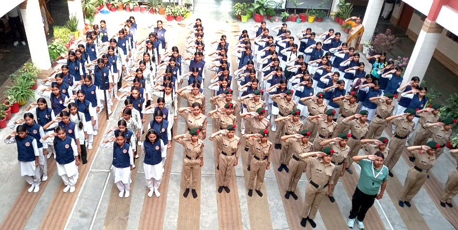 NCC cadets hoisted the flag and took out an awareness rally.