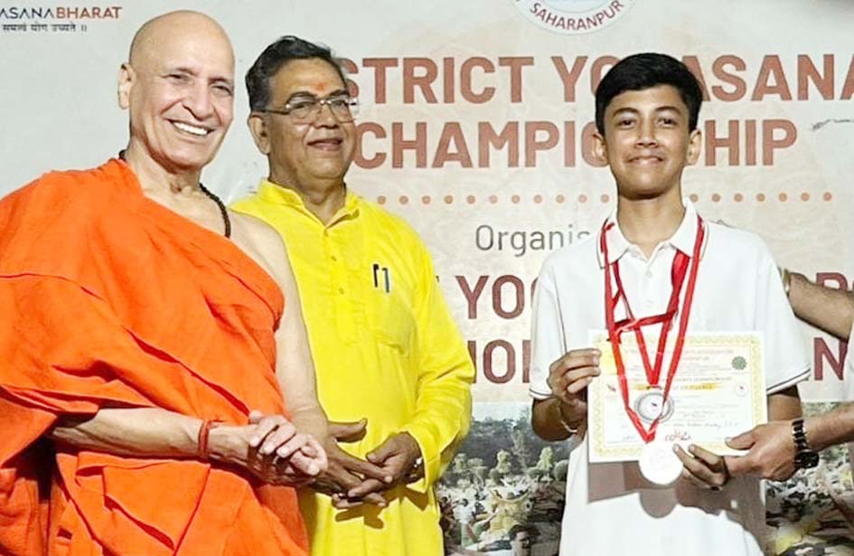 Dhairy Pratap Singh Bhuyan Saini Wins 3 Medals at District Yogasana Championship