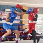 Boxers display their prowess in Sub-Junior Girls' Boxing.
