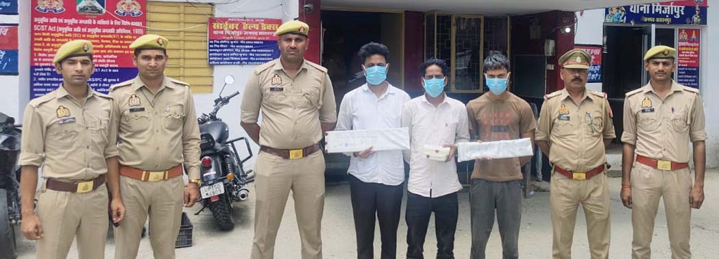 Truck-trailer loaded with 7 tonnes of TMT bars and electronic chips seized; three accused arrested.