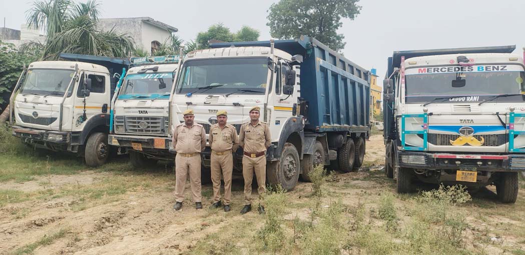 Police crack down on mining mafia: 5 vehicles operating without royalty seized in Chilkana.