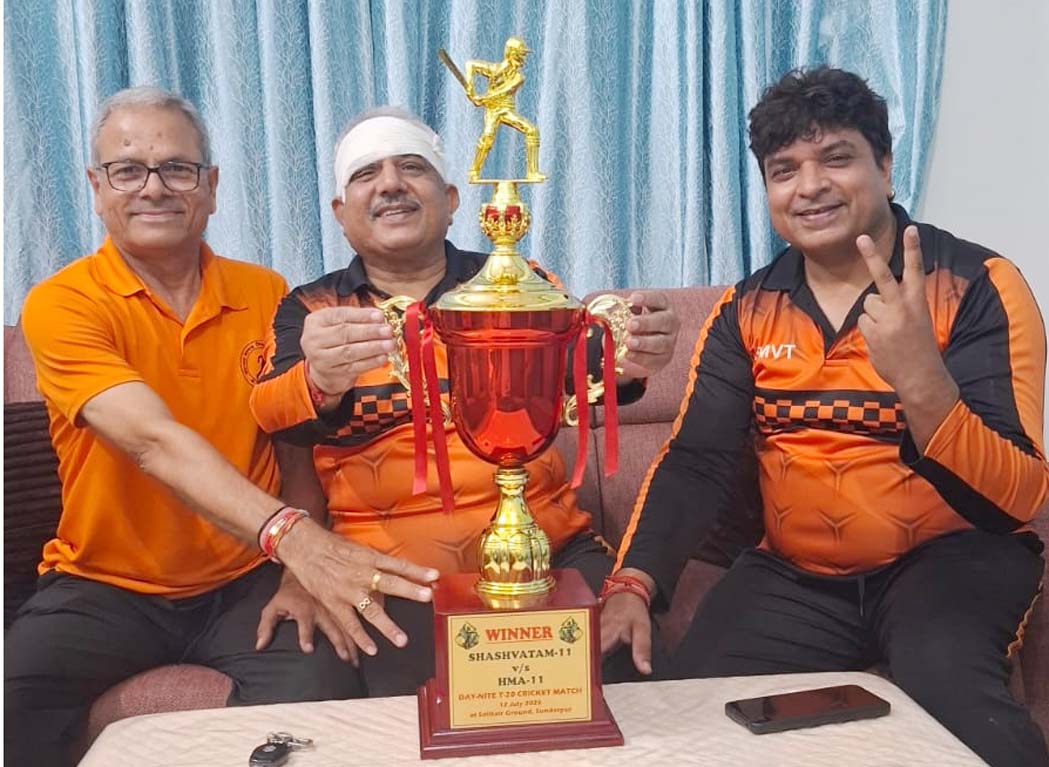 Abhishek Singh's explosive 160 runs; Shashwatam 11 defeats HMA 11 to win the day-night cricket series 3-0.