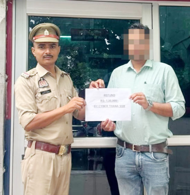 Helped a young woman, who fell victim to cyber fraud, recover ₹1 lakh.